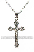 Load image into Gallery viewer, Ladies Bling Cross Charm / Pendant Necklace Stainless Steel Religious Jewelry