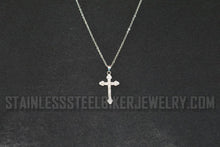 Load image into Gallery viewer, Ladies Bling Cross Charm / Pendant Necklace Stainless Steel Religious Jewelry