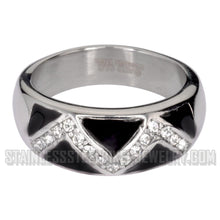 Load image into Gallery viewer, Heavy Metal Jewelry Ladies Art Deco Ring Stainless Steel (Variety of Colors) SR1001