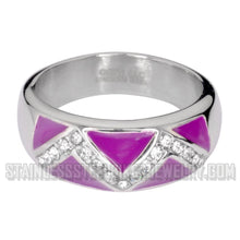 Load image into Gallery viewer, Heavy Metal Jewelry Ladies Art Deco Ring Stainless Steel (Variety of Colors) SR1001