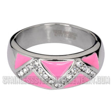 Load image into Gallery viewer, Heavy Metal Jewelry Ladies Art Deco Ring Stainless Steel (Variety of Colors) SR1001