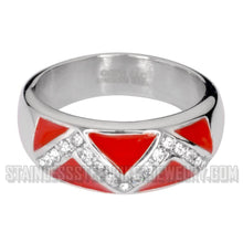 Load image into Gallery viewer, Heavy Metal Jewelry Ladies Art Deco Ring Stainless Steel (Variety of Colors) SR1001