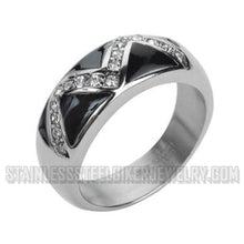 Load image into Gallery viewer, Heavy Metal Jewelry Ladies Art Deco Ring Stainless Steel (Variety of Colors) SR1001