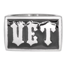 Load image into Gallery viewer, "VET" Signet Ring Veterans Military Stainless Steel Unisex Ring SR102