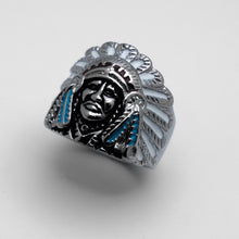 Load image into Gallery viewer, Biker Jewelry Unisex Indian Head Ring Stainless Steel Enamel Edition SR127