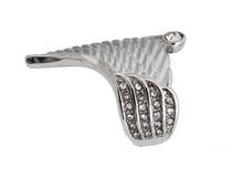 Load image into Gallery viewer, Heavy Metal Jewelry Ladies Angel Wing Stone Ring Stainless Steel SR155