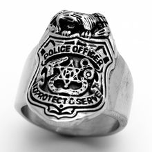 Load image into Gallery viewer, Police Shield Ring Unisex Stainless Steel Ring SR49