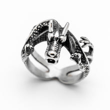 Load image into Gallery viewer, 3-D Dragon Ring Stainless Steel Unisex Biker Ring SR73