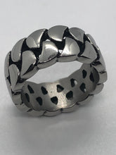 Load image into Gallery viewer, Woven Curb Chain Ring or Wedding Band Unisex Biker Jewelry Stainless Steel SR74