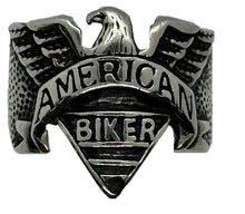 Load image into Gallery viewer, American Biker Eagle Banner Ring Stainless Steel Unisex Biker Jewelry SR93