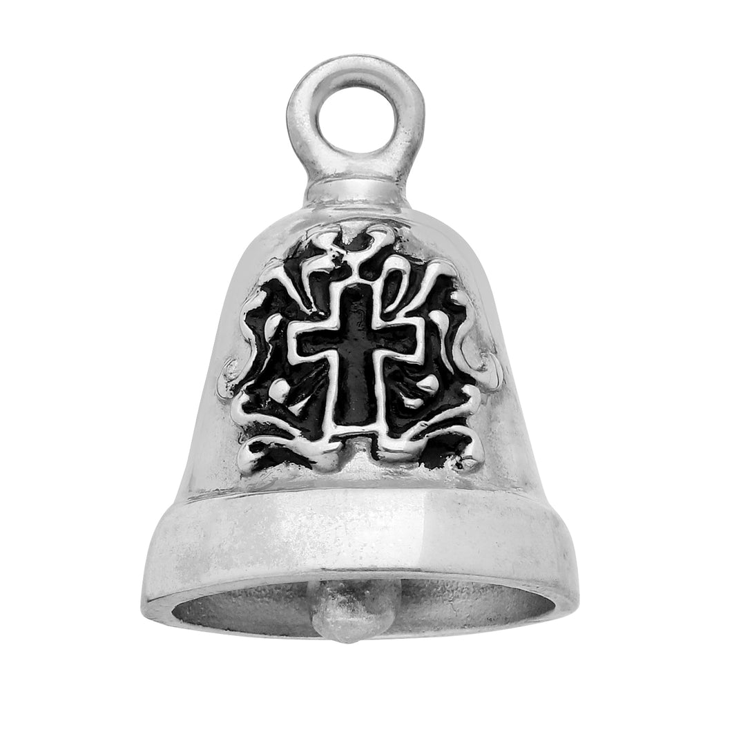 Sterling Silver Religious Christian Cross Motorcycle Ride Bell Gremlin Bell