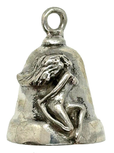 Sterling Silver Hot Girl Motorcycle Collectible Ride Bell Gremlin Bell