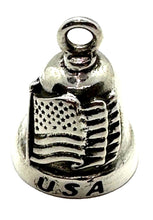 Load image into Gallery viewer, Sterling Silver AMERICAN FLAG BELL Motorcycle Ride Bell Gremlin Bell