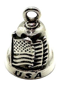 Sterling Silver AMERICAN FLAG BELL Motorcycle Ride Bell Gremlin Bell