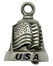 Load image into Gallery viewer, Sterling Silver AMERICAN FLAG BELL Motorcycle Ride Bell Gremlin Bell