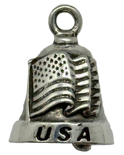 Sterling Silver AMERICAN FLAG BELL Motorcycle Ride Bell Gremlin Bell