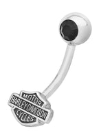 Harley-Davidson® Black Crystal B&S Logo Navel Ring HDZ0035 image 1