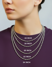 Load image into Gallery viewer, 4mm Rope Chain Unisex Necklace Stainless Steel<BR>CH4