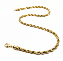 Load image into Gallery viewer, 3mm Gold Rope Chain 18K Gold Plated Unisex Necklace Stainless Steel<BR>CH10