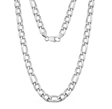 Load image into Gallery viewer, 11mm Figaro Men&#39;s or Ladies Chain / Necklace Stainless Steel CH16