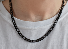 Load image into Gallery viewer, 6mm Black Figaro Link Chain Unisex Necklace Stainless Steel<BR> CH17