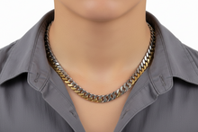 Load image into Gallery viewer, Gold &amp; Silver 11mm Curb Link Two-Tone Stainless-Steel Necklace CH18