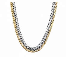 Load image into Gallery viewer, Gold &amp; Silver 11mm Curb Link Two-Tone Stainless-Steel Necklace CH18