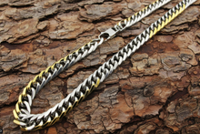 Load image into Gallery viewer, Gold &amp; Silver 11mm Curb Link Two-Tone Stainless-Steel Necklace CH18