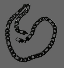 Load image into Gallery viewer, 10mm Black Figaro Link Chain Men's Necklace Stainless Steel CH52