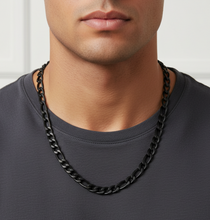 Load image into Gallery viewer, Black Figaro Men's Chain / Necklace 12mm Stainless Steel CH19