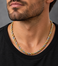 Load image into Gallery viewer, 3mm Rope TT Chain Silver &amp; Gold Unisex Necklace Stainless Steel CH1