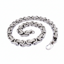 Load image into Gallery viewer, Huge 17mm Byzantine Link Chain Men's Necklace Stainless Steel<BR>CH21