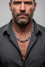 Load image into Gallery viewer, Huge 17mm Byzantine Link Chain Men's Necklace Stainless Steel<BR>CH21