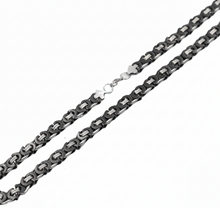 Load image into Gallery viewer, 11mm Flat Byzantine Link TT Chain Black &amp; Silver Men's Necklace Stainless Steel <BR>CH22