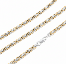 Load image into Gallery viewer, 9mm Byzantine Link TT Chain in Gold &amp; Silver Men's Necklace Stainless Steel <BR>CH23