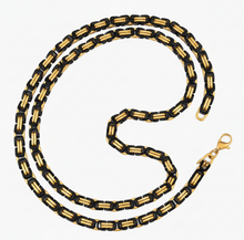 Load image into Gallery viewer, 5.5mm Byzantine Link Chain Black &amp; Gold Unisex Necklace Stainless Steel<BR>CH27