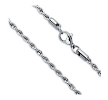 Load image into Gallery viewer, Grim Reaper Pendant on 2mm Rope Chain Unisex Necklace Stainless Steel SP4