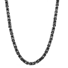 Load image into Gallery viewer, Gunmetal Stainless Steel 6mm Byzantine Necklace CH31