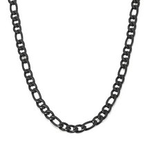 Load image into Gallery viewer, Black 8mm Figaro Chain Necklace Stainless Steel Unisex CH20