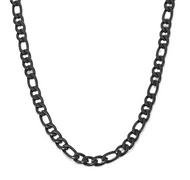 8mm Black Figaro Link Chain Men's Necklace Stainless Steel CH20