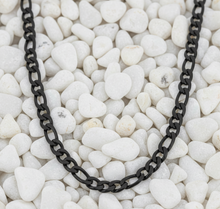 Load image into Gallery viewer, Black 8mm Figaro Chain Necklace Stainless Steel Unisex CH20