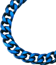 Load image into Gallery viewer, Blue 9mm Cuban Link Necklace / Curb Link Chain Stainless Steel<br>33