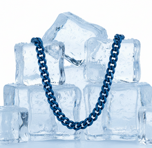Load image into Gallery viewer, Blue 9mm Cuban Link Necklace / Curb Link Chain Stainless Steel<br>33