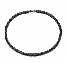 Load image into Gallery viewer, 4mm Black Byzantine Chain Unisex Stainless-Steel CH34