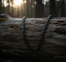 Load image into Gallery viewer, 10mm Black Byzantine Chain Necklace Stainless Steel CH37