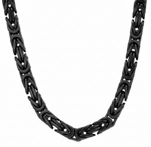 Load image into Gallery viewer, 6mm Black Byzantine Chain Stainless Steel Unisex Necklace CH38