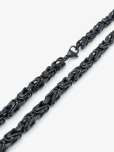 Load image into Gallery viewer, 6mm Black Byzantine Chain Stainless Steel Unisex Necklace CH38