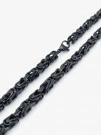 6mm Black Byzantine Link Chain Unisex Necklace Stainless Steel CH38