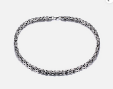 Load image into Gallery viewer, 4mm Byzantine Chain Stainless Steel Necklace CH39