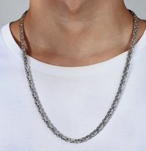 Load image into Gallery viewer, 5mm Byzantine Link Chain Unisex Necklace Stainless Steel<BR>CH40